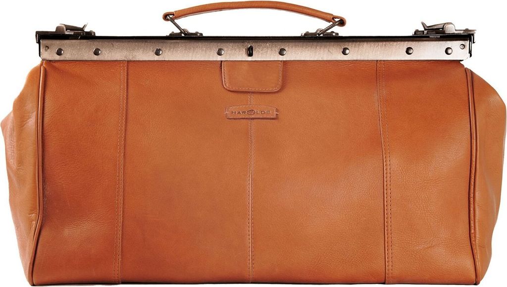 HAROLD'S Leder Schultertasche Country Doctor's Bag Cognac hellbraun