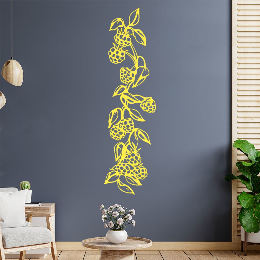 Blume - Ranken Wandtattoo in 6 Größen - Wandaufkleber Wall Sticker - Dekoration, Küche, Wohnzimmer, Schlafzimmer, Badezimmer