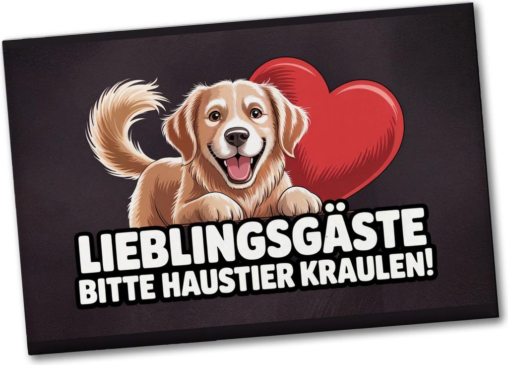 Lieblingsgäste bitte Haustier kraulen! Souvenir Souvenir Magnet fröhlicher Hund
