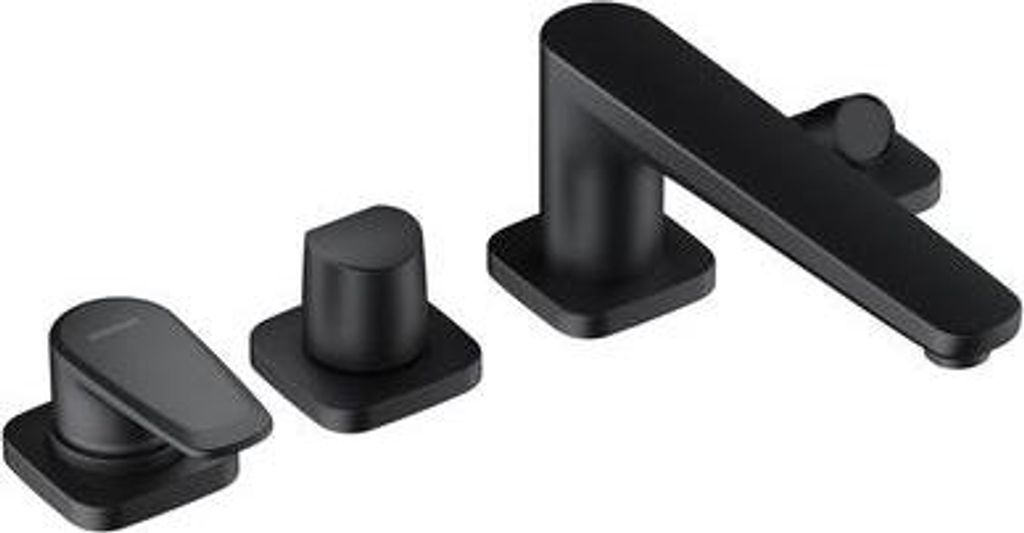 VIGOUR Vierloch-Badebatterie derby style mit Ausladung 220mm ohne Handbrause schwarz matt