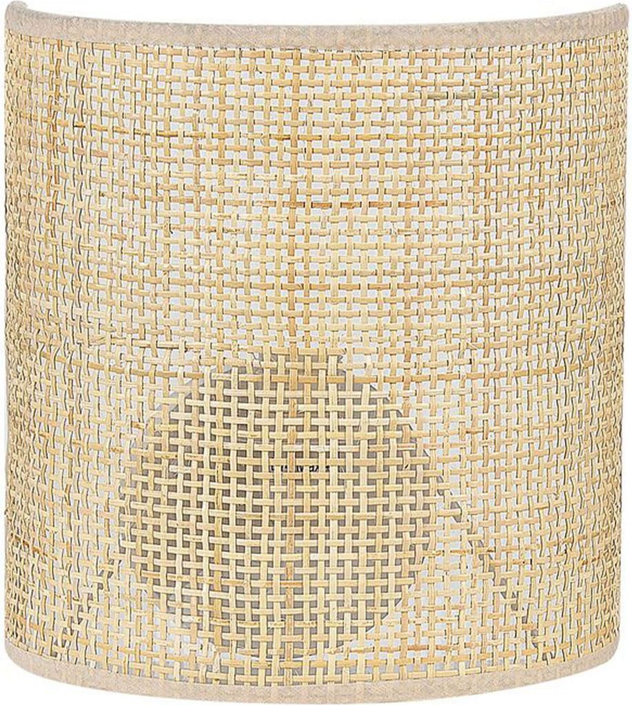 BELIANI Wandleuchte Naturfarben Rattan 22 cm Halbrund Boho Modern für Wohnzimmer Schlafzimmer Flur