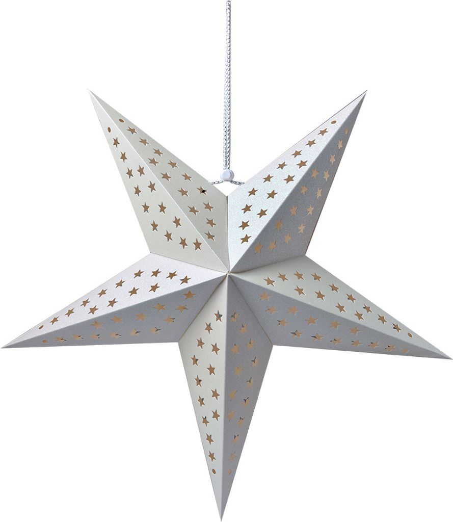 Clayre & Eef Hängender Stern 60x22x60 cm Weiß Papier