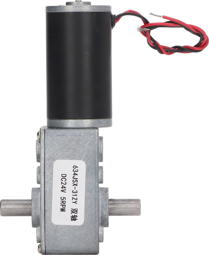 Getriebemotor DC 24V Geschwindigkeitsreduzierung Selbsthemmung Doppelwelle Umkehrbarer Schneckengetriebemotor 5RPM