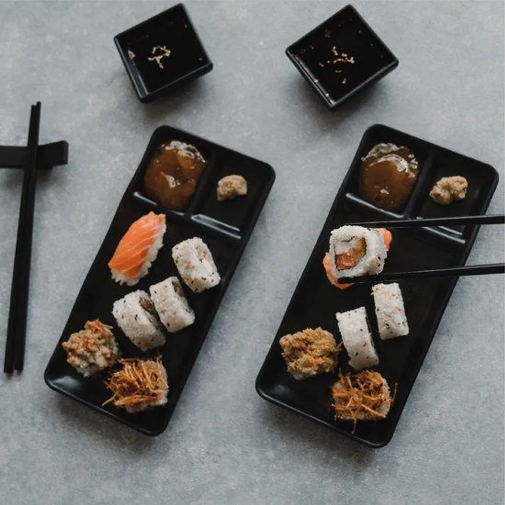 Set de couteaux à sushi en bois d'acacia - Kit complet de 5 pièces