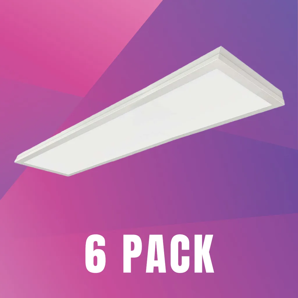 Dalle LED 30x120 cm 40W rectangulaire blanche, lot de 6 pour faux plafond