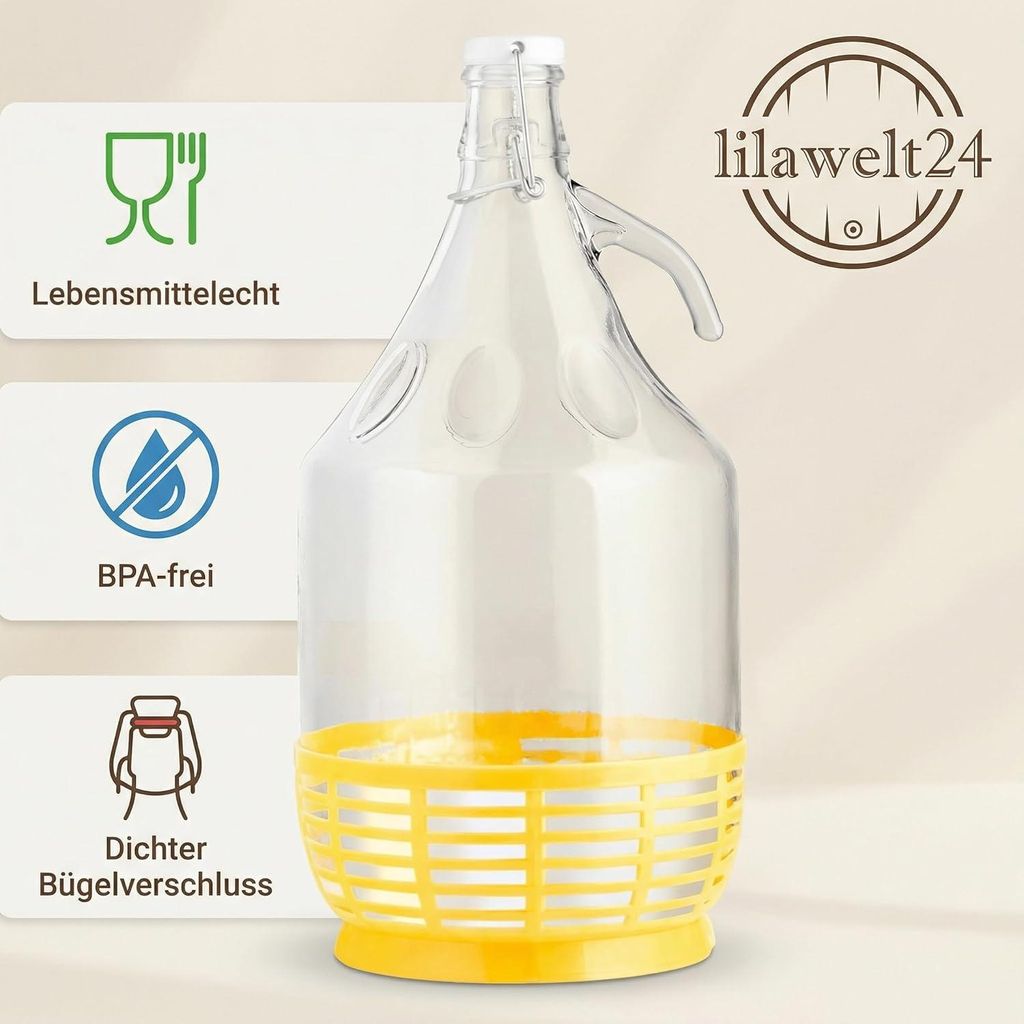 lilawelt24 6x 5L Glasballon Gallone