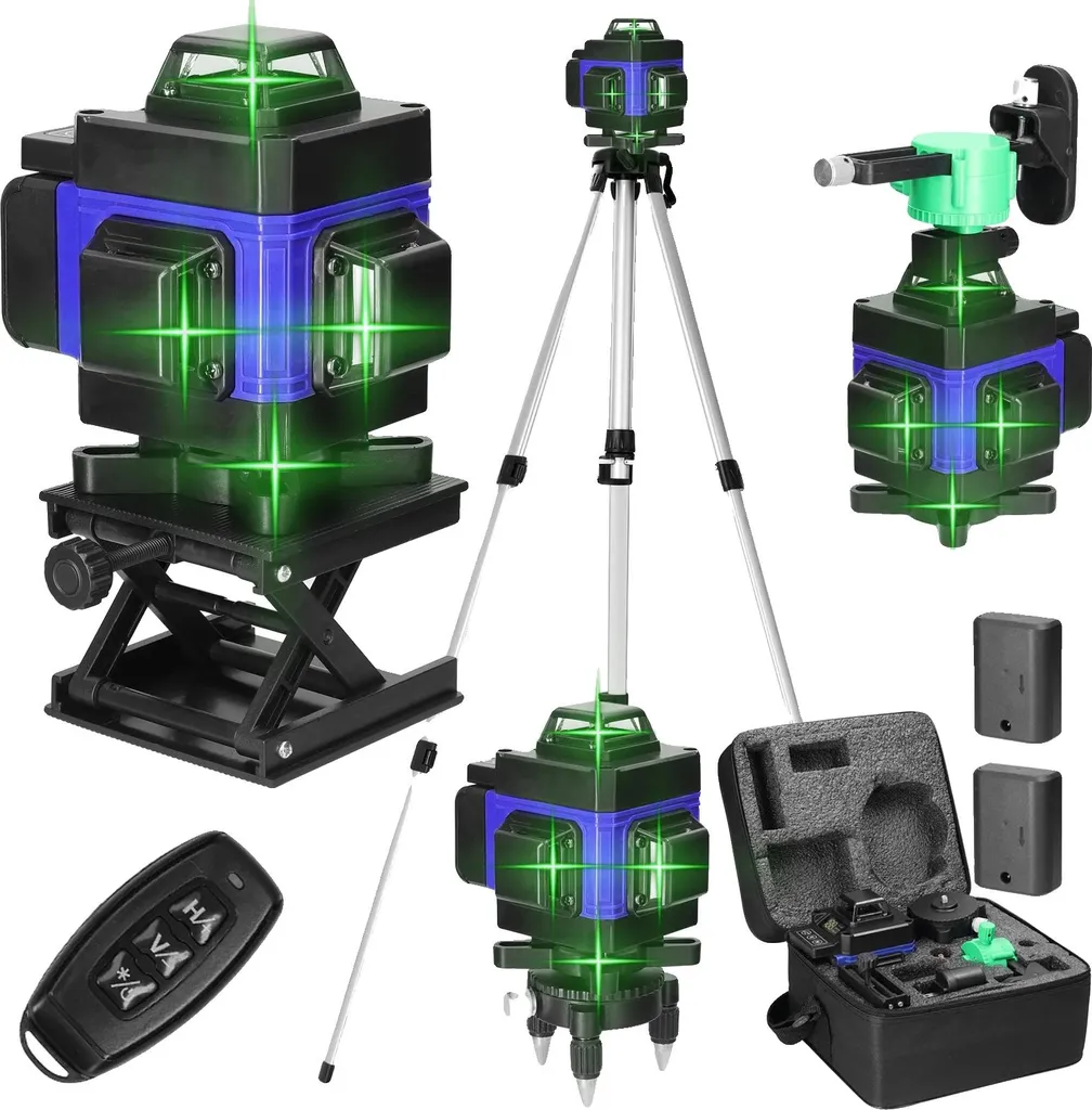 Niveau laser rotatif automatique rechargeable pour chantier et maison