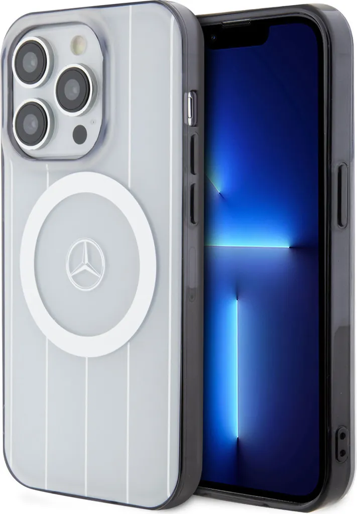 Étui MagSafe iPhone 15 Pro Mercedes-Benz Double Couche Blanc Luxe