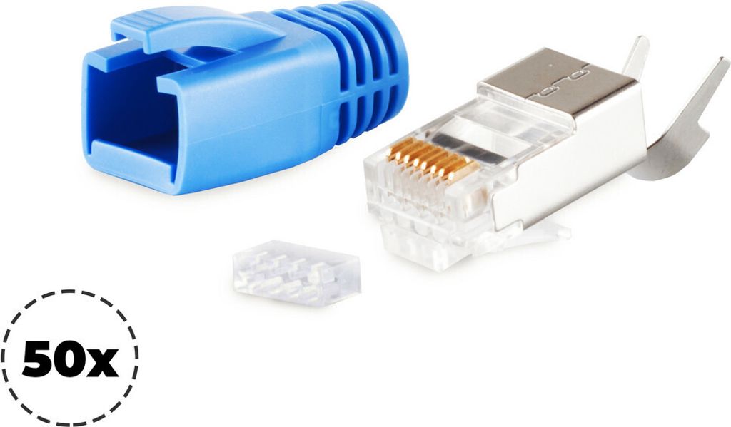 Stecker SET für Verlegekabel bis AWG 23 blau VE 50