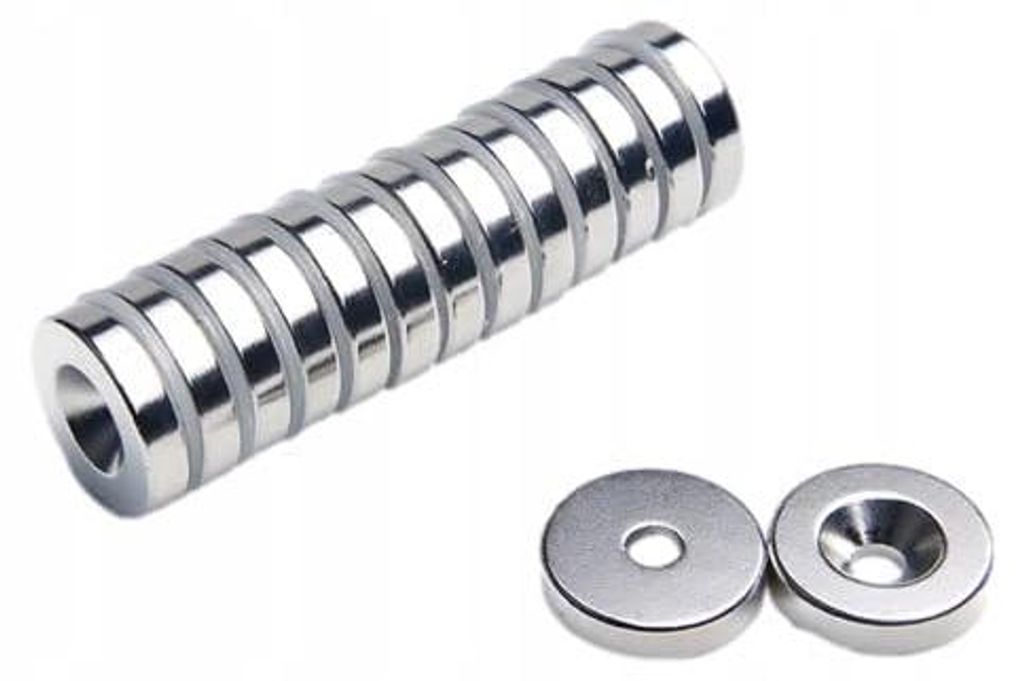 Neodym-Ringmagnet MP 18x(9,5x4,5)x4 N38 für Schrauben, 10 Stück