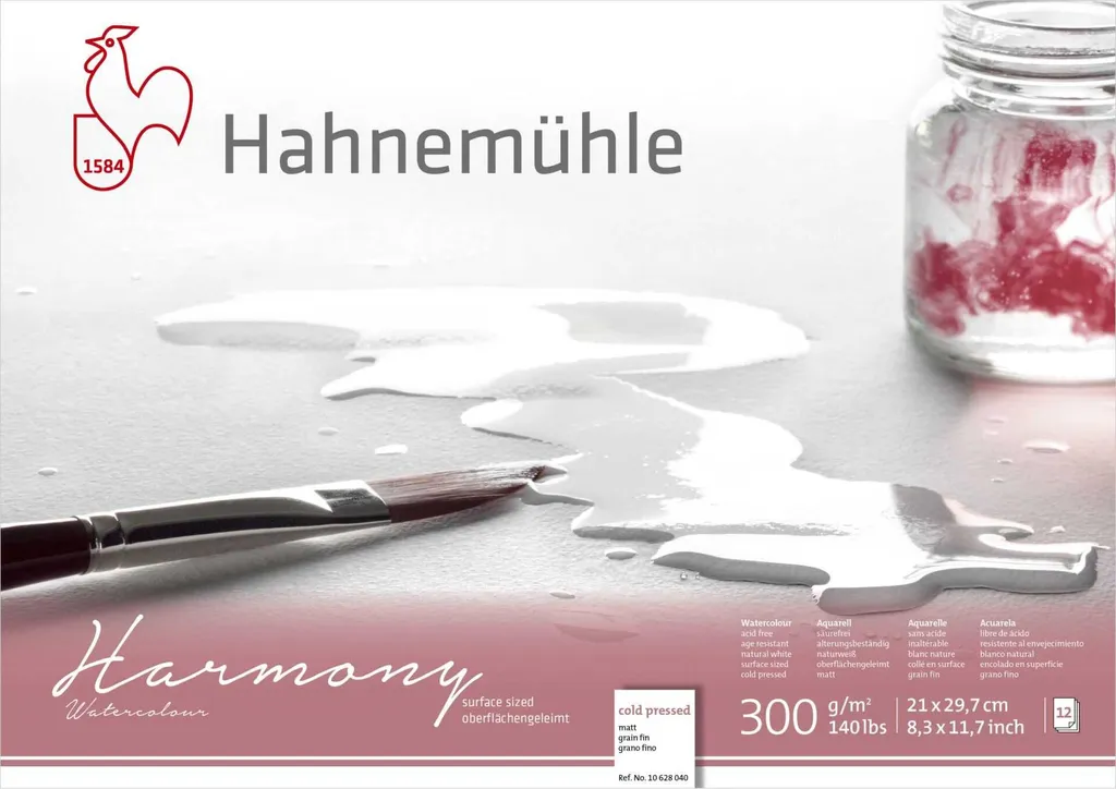 Hahnemühle Harmony Acquerello A 4 opaco 12 fogli 300 g - 1