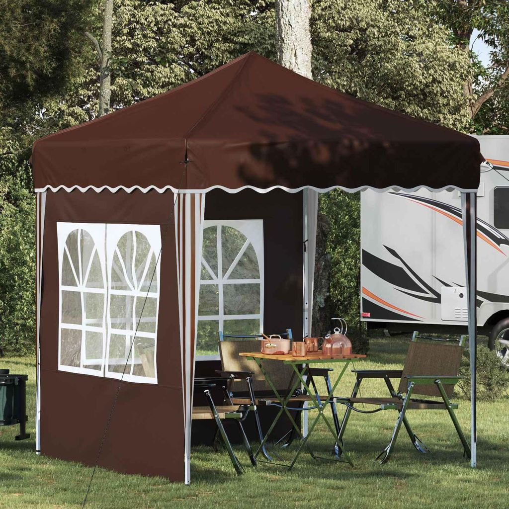 "2026 Moderne"Pop-up Partyzelt(Wasserdicht) elegantes Design - Gartenzelt/Partyzelt - Braun 195x195x245cm Oxford-Stoff - Pavillons & Partyzelte DEM...