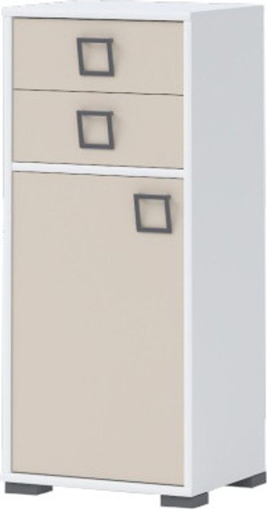 Kinderzimmer - Kommode Benjamin 22, Farbe: Weiß / Creme - Abmessungen: 102 x 44 x 37 cm (H x B x T)