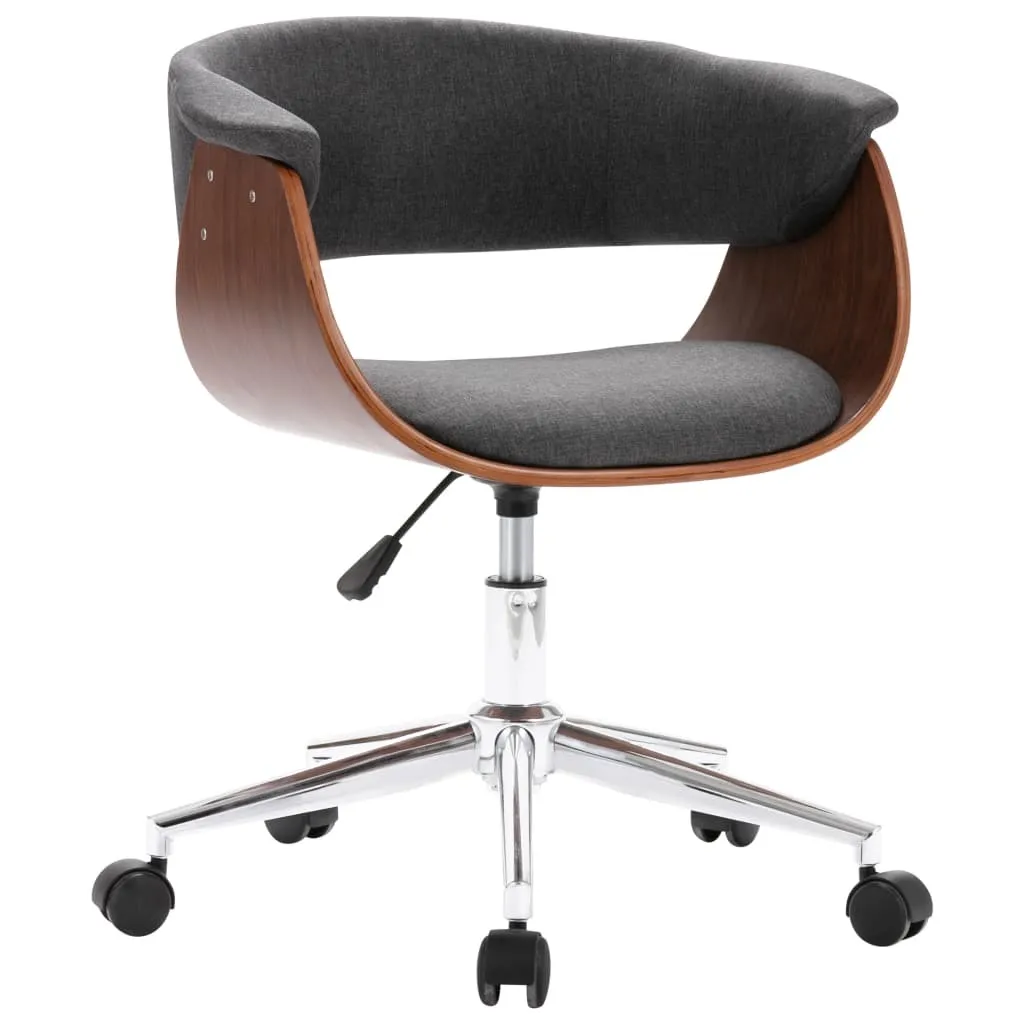 vidaXL Chaise de bureau pivotante - Siège gris en bois courbé design