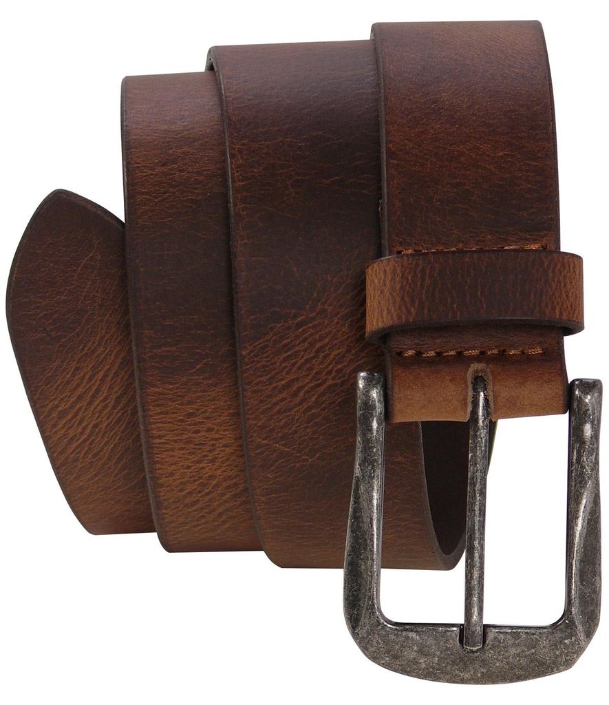 Harrys-Collection Herren Jeansgürtel Büffelleder, Braun, W Produktbild 