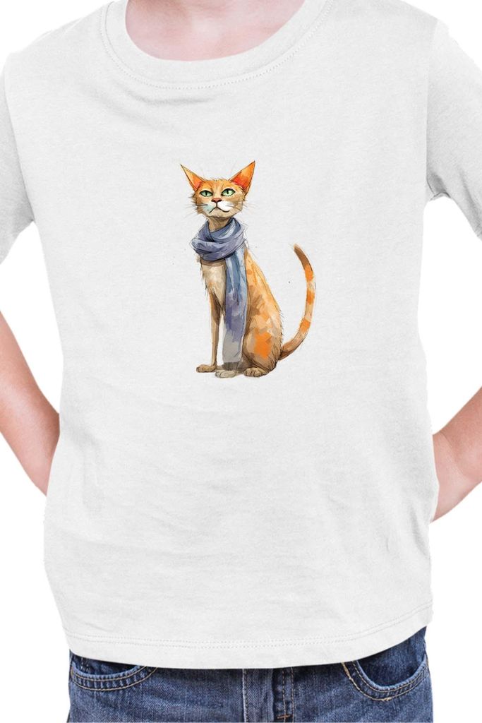 Kinder T-Shirt Funny Cats Breeds Javanese Cat 023, 5-6 Jahr - 116 / Weiß