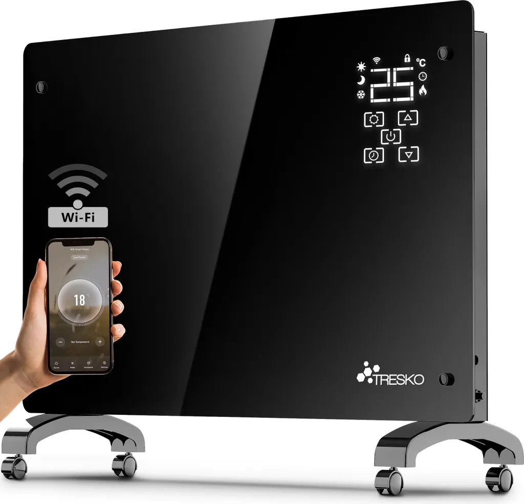 Convecteur Intelligent Tresko 2000W Noir GPH-20EA avec Thermostat Digital