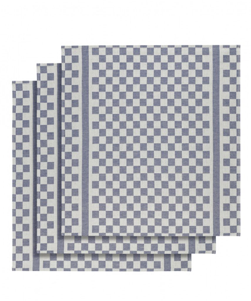 keukenhanddoek 65x70 cm Baumwolledweiss/Kernblau 3 Stück