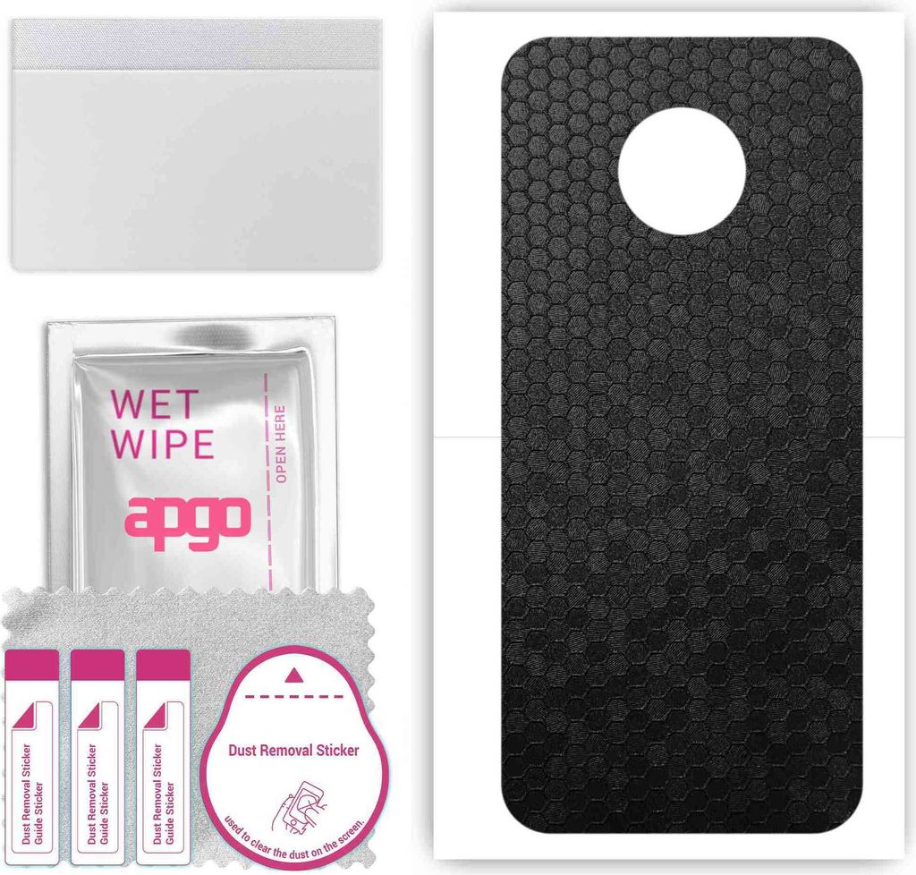 apgo Rückseite Schutzfolie, Skin, kompatibel mit Motorola Moto G6 Play, Hinten Displayschutzfolie aus Vinylfolie, kratzfest, einfache Montage - Sc...