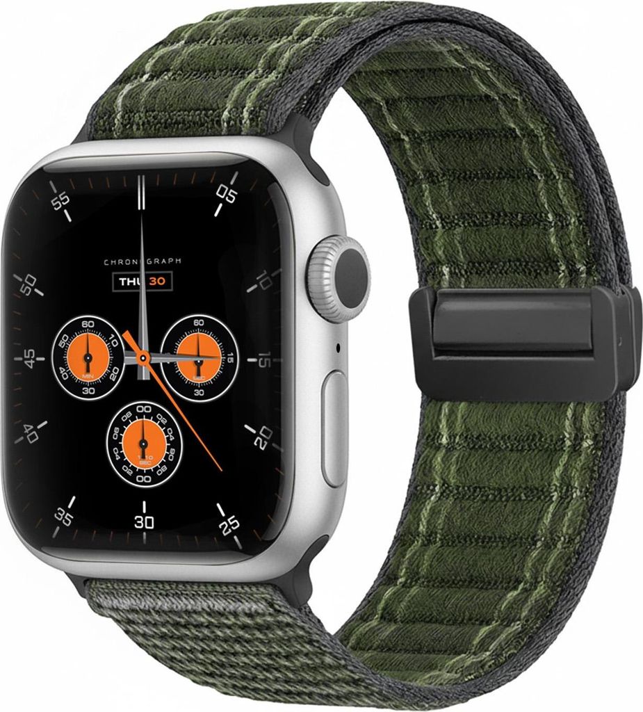 Smartwatch Armband für Apple Watch Series 2 38mm Nylon Textil Band Ersatzband Wechselband Magnetverschluss flexibel atmungsaktiv Grün Oliv