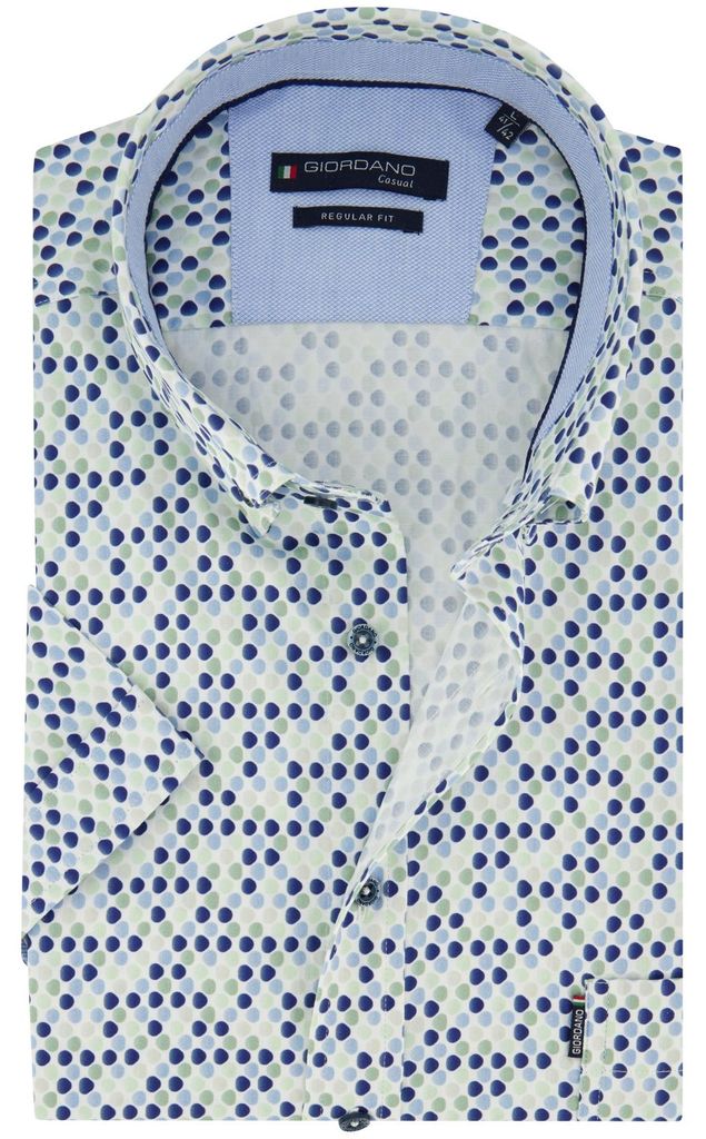 Giordano Hemd mit Knopfleiste blau Punkte