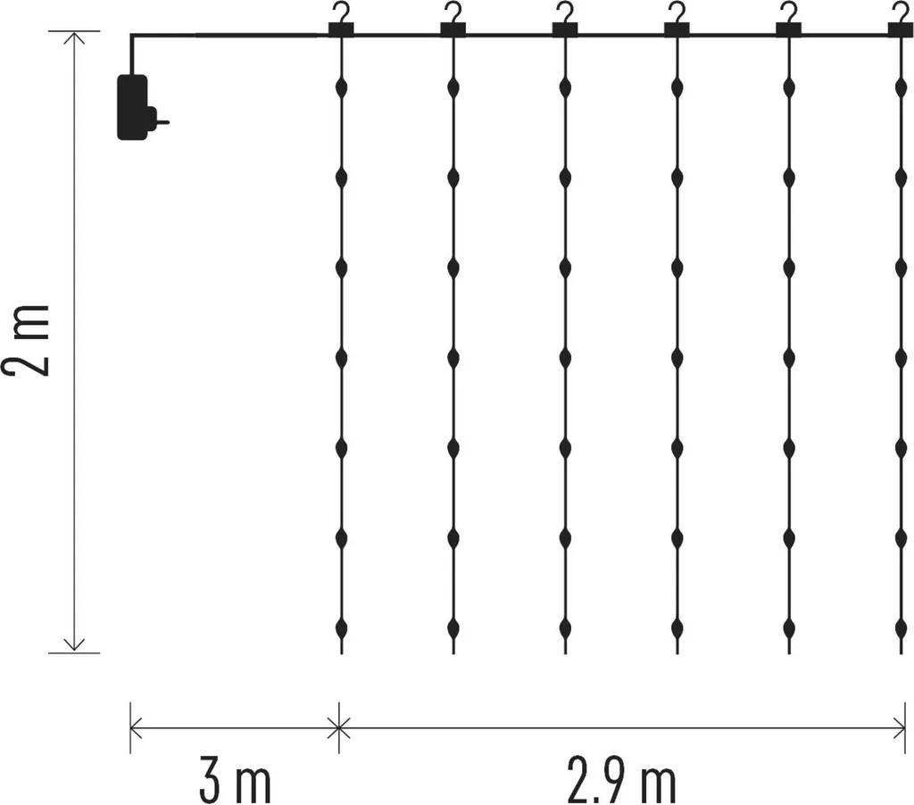 Illumination de Fenêtre Noël Rideau LED 2,9x2m Blanc Chaud EMOS - 11