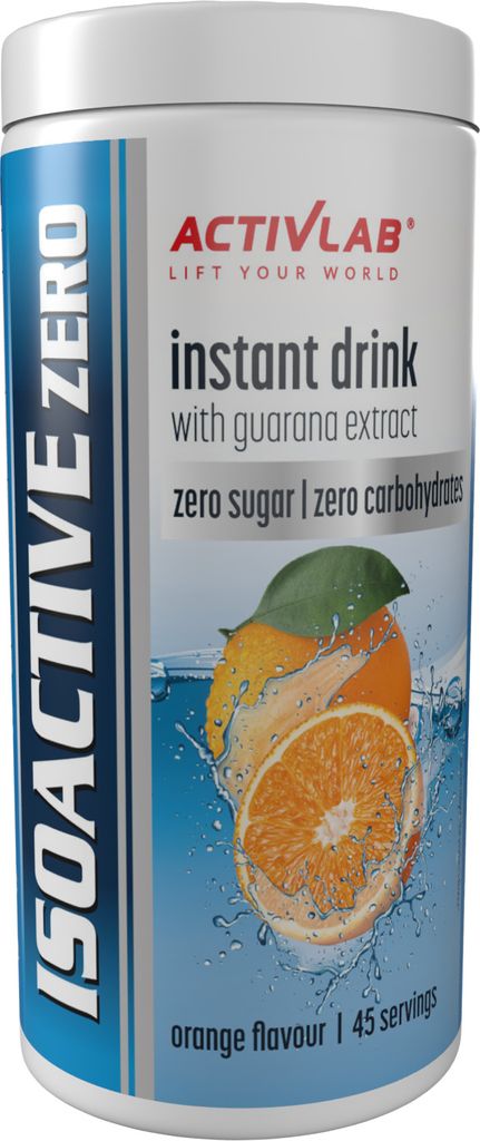 Activlab ISOACTIVE ZERO Orangen-Geschmack – Zuckerfreies Iso-Getränk mit Elektrolyten und Guarana-Extrakt, 225g, Kalorienfrei, B-Vitamine
