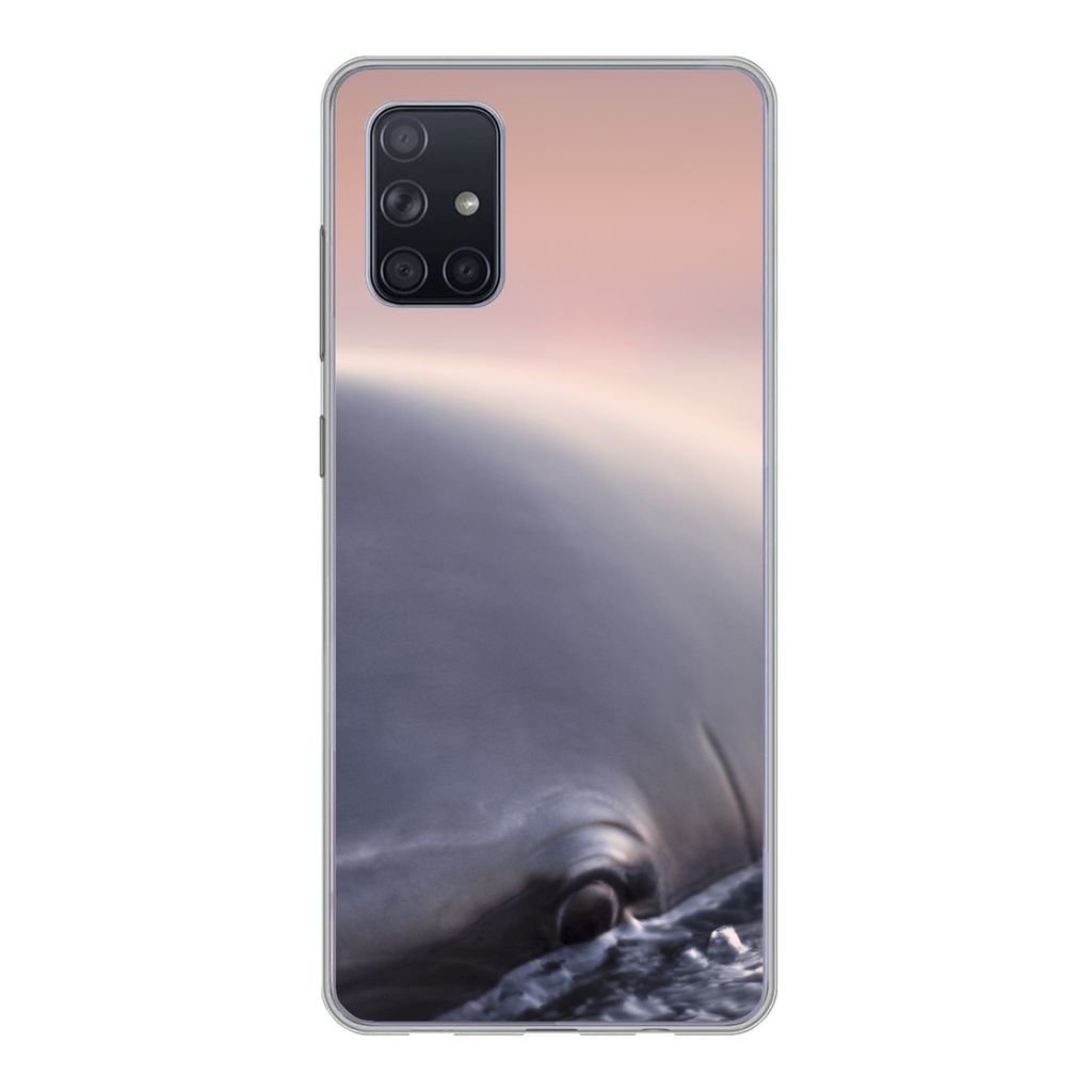 MuchoWow Handyhülle Schutzhülle Hülle für Samsung Galaxy A51 5G Delfin - Wasser - Nahaufnahme Silikon Softcase Handy Hülle - Abbildung