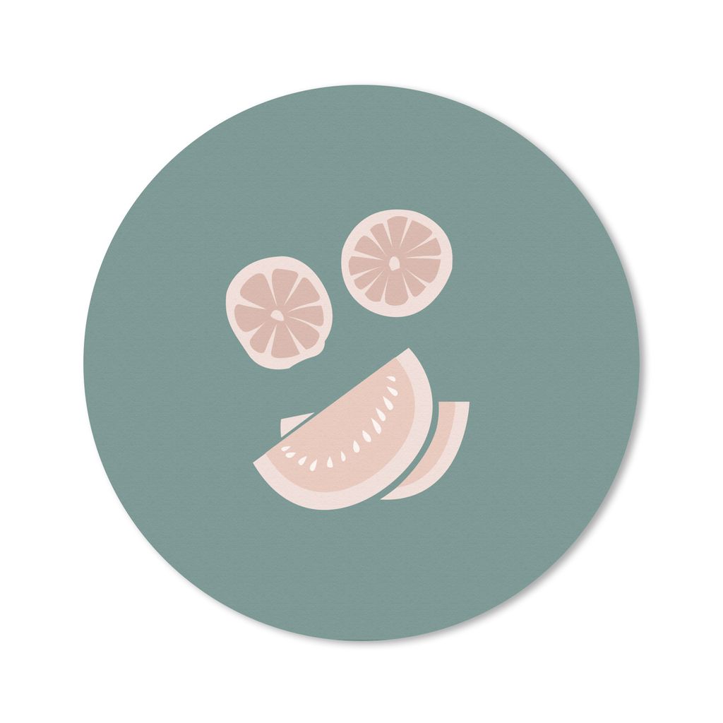 MuchoWow Mauspad Mousepad Sommer - Obst - Rosa 30x30 cm - Mousepads - Maus Mat - Pad - Mausunterlage - Tischunterlage - Schreibtischmatten