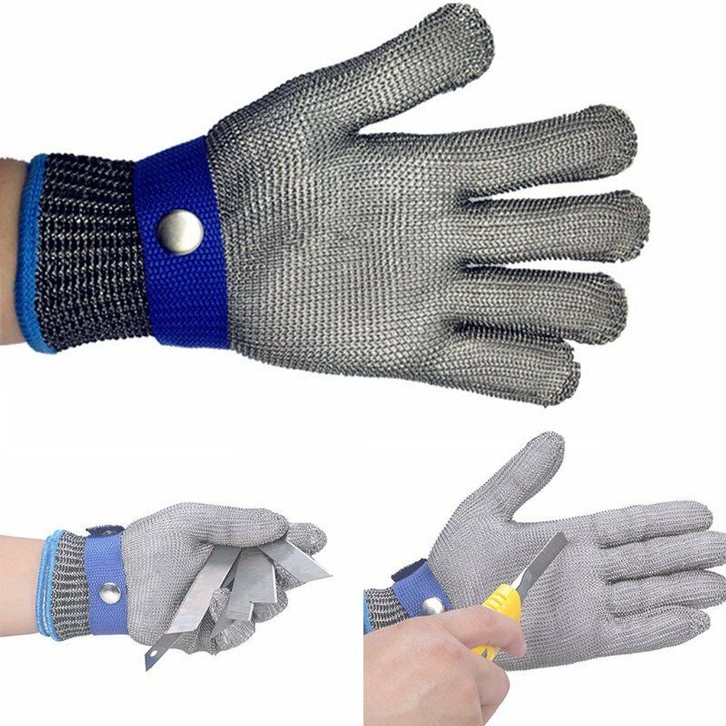 Edelstahl Stechschutzhandschuhe Kettenhandschuh Sicherheits-Handschuh Metzger DE 