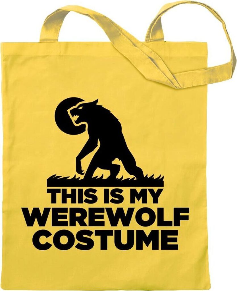 Kiwistar - Baumwolltasche - gelb - This is My Werewolf Costume - Tragetasche Stoffbeutel Umhängetasche Langer Henkel