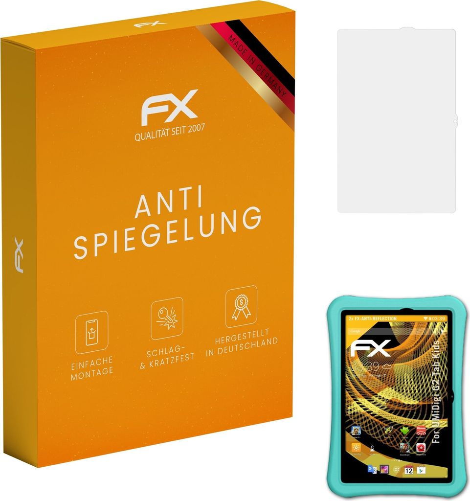 atFoliX FX-Antireflex 2x Schutzfolie kompatibel mit UMiDigi G2 Tab Kids Displayfolie