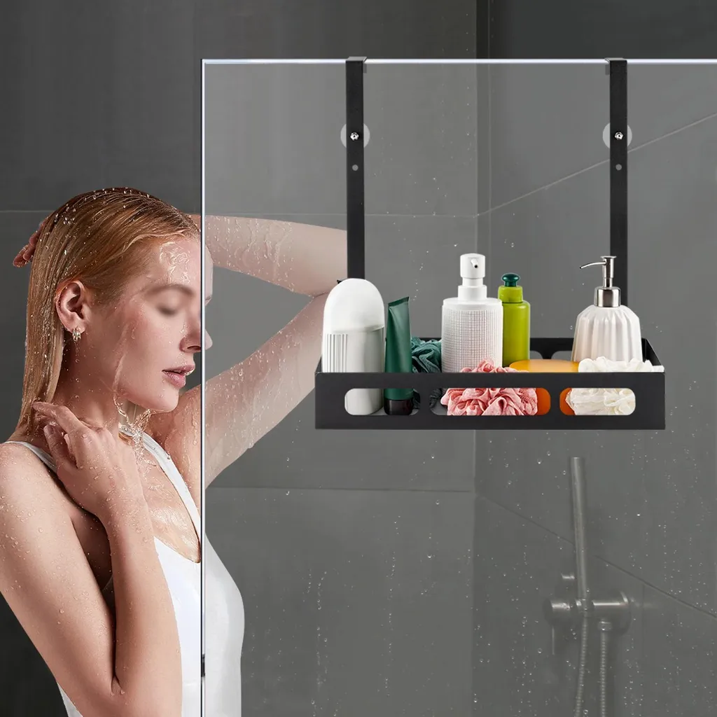 Tablette de douche suspendue pratique pour optimiser le rangement noir - 4