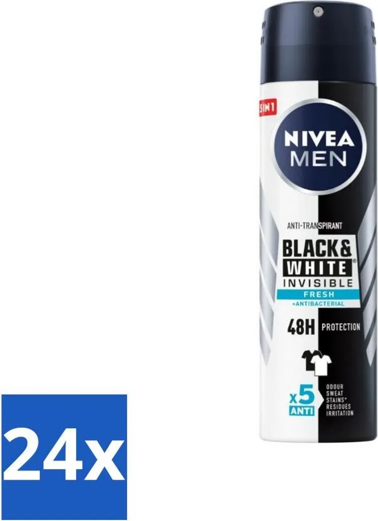 24x NIVEA Men Deodorante Spray Invisible Fresh 150ml | Performance 48h - 1