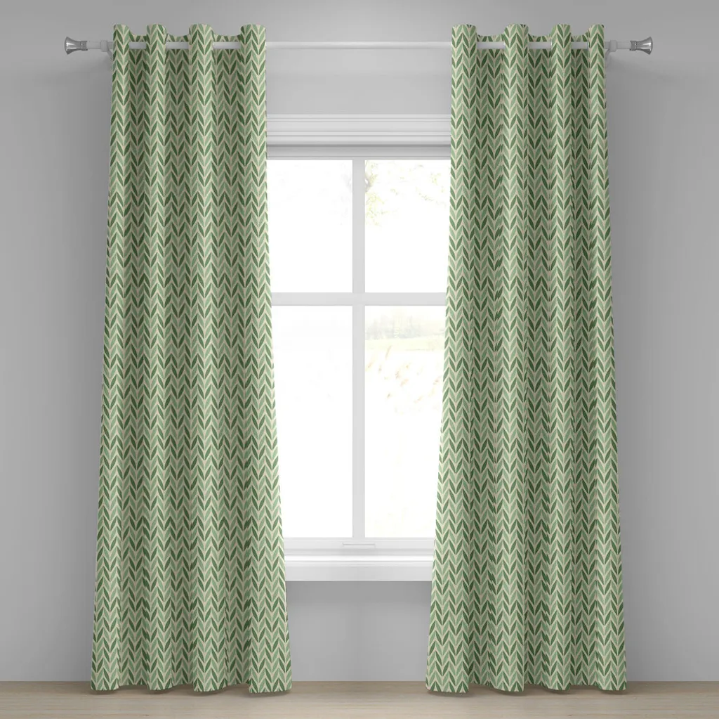 Rideau à œillets style vintage vert pour une décoration authentique