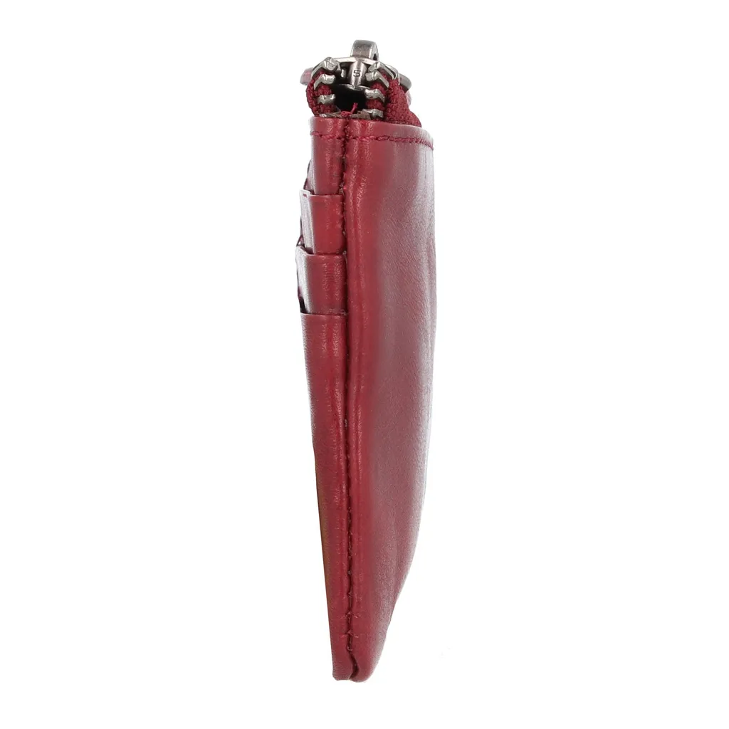 Étui Cuir Arezzo RFID Rosso : Sécurité et Style Mini Wallet 3 Chaines - 4