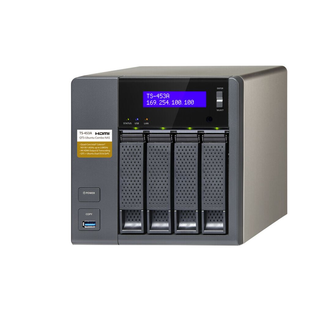 Qnap TS-453A-4G QNAP TS-453A-4G      4x1,6Ghz/4GB/4x3,5" | Produktbild 