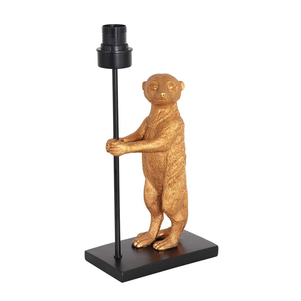 Steinhauer Tischleuchte Animaux 1-flammig Mattschwarz mit goldenen Details 20x12cm