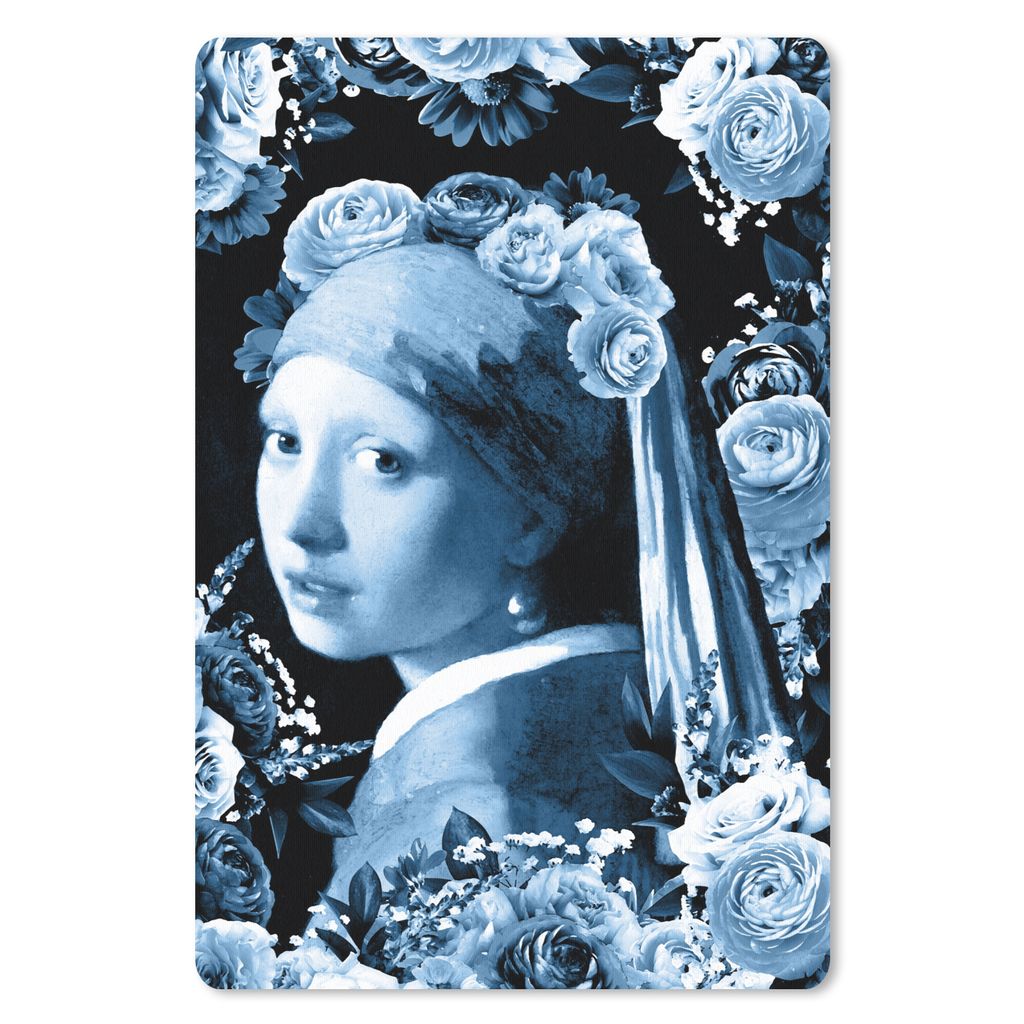 MuchoWow Mauspad Mousepad Mädchen mit Perlenohrring - Johannes Vermeer - Delfter Blau 40x60 cm - Mousepads - Maus Mat - Pad - Mausunterlage - Sc...