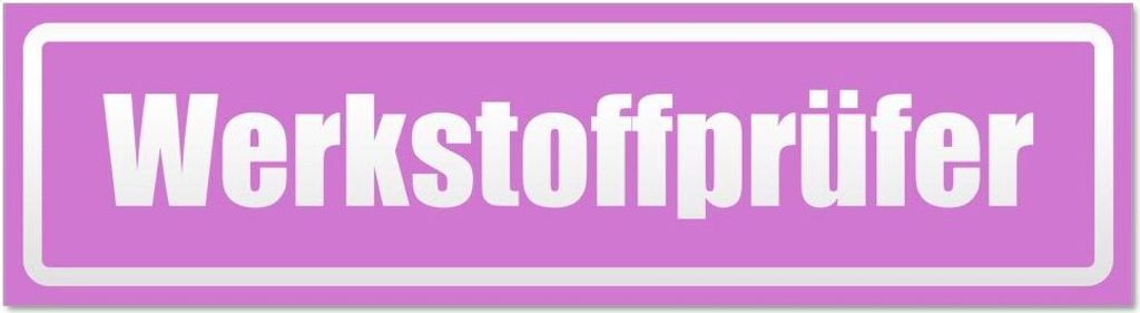 Kiwistar - Autoaufkleber - Flieder - 60 x 16 cm - Werkstoffprüfer invertiert - Hinweis Aufkleber Sticker für Auto, Kfz, Fahrrad, PKW, LKW