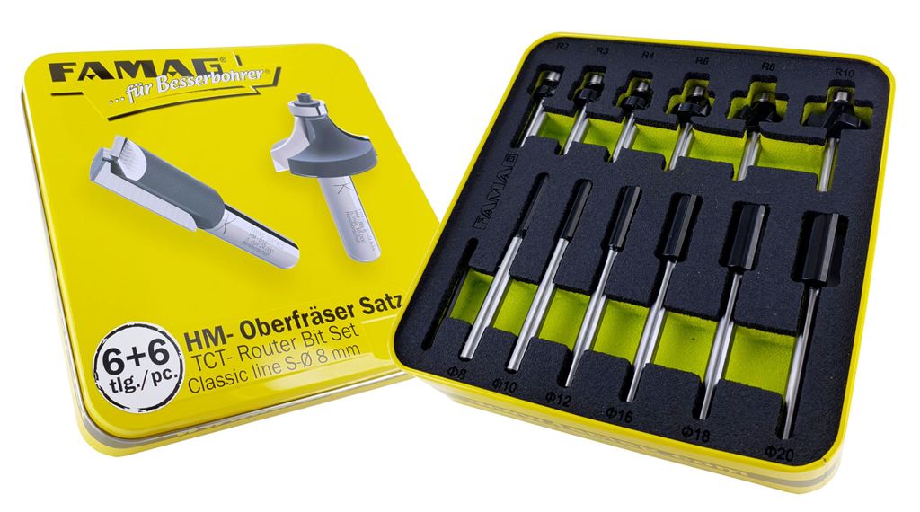 Famag HM-Fräsersatz 6+6 teilig in Blechbox Sh 8 Produktbild 