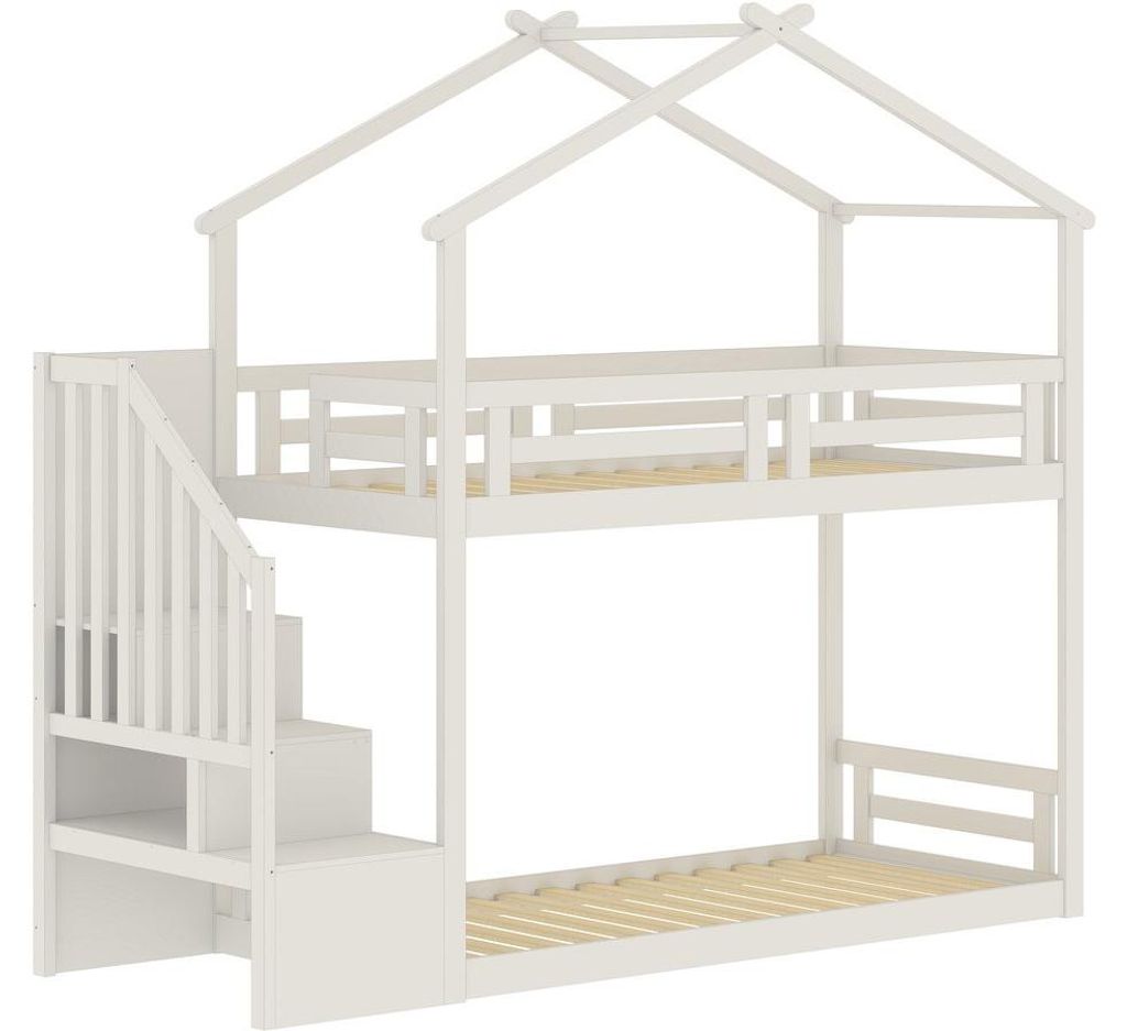 Etagenbett im Baumhausstil mit Holztreppe "Oriana" – 90 x Produktbild 