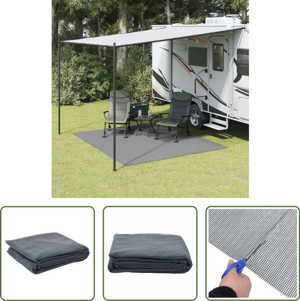 The Living Store Campingteppich Anthrazit 3x2,5 m