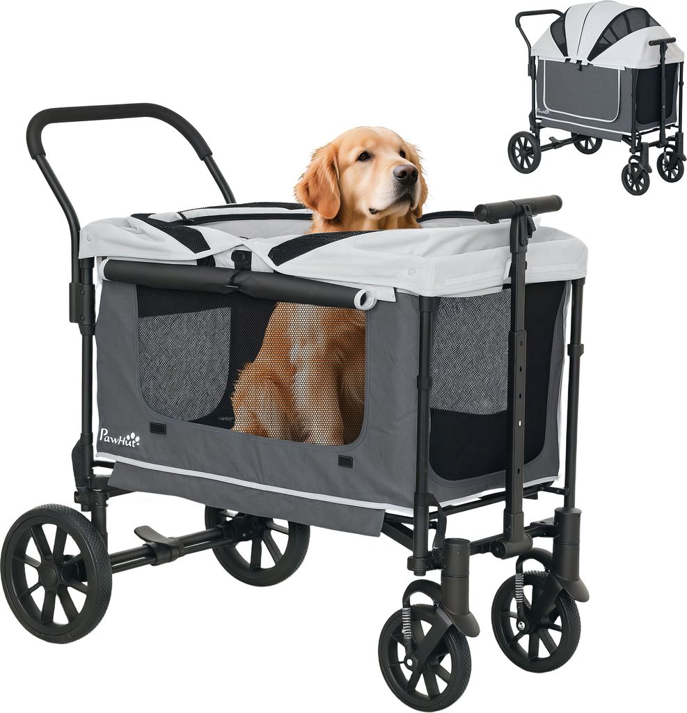 PawHut 2 in 1 passeggino per cani passeggino pieghevole per Immagine del prodotto 