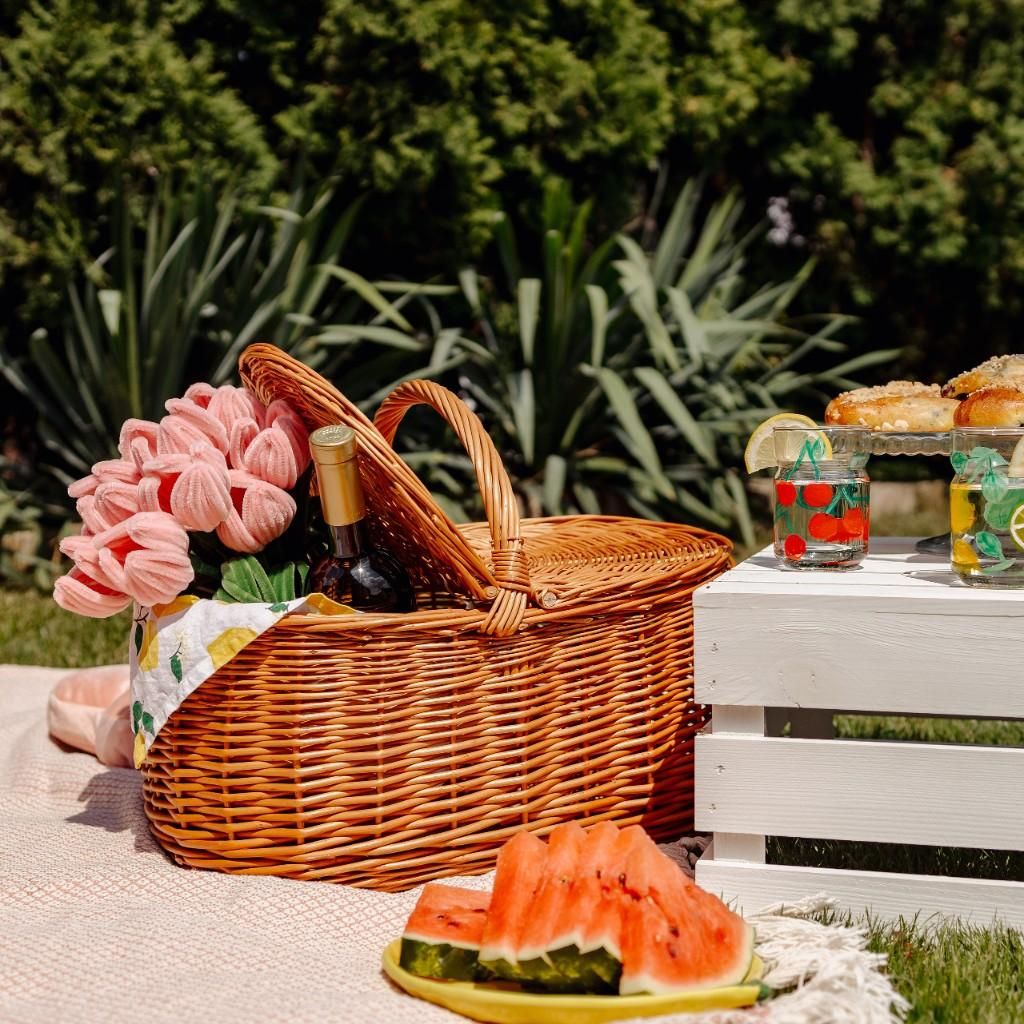 Creative Home Große Picknickkorb Weidenkorb mit Henkel Einkaufskorb - 45 x 30 x 38 cm