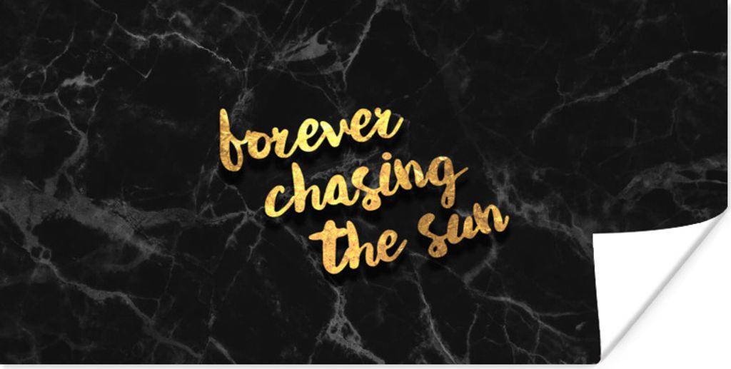 MuchoWow Poster Zitate - Sonne - Gold - Marmor 150x75 cm - ohne Rahmen