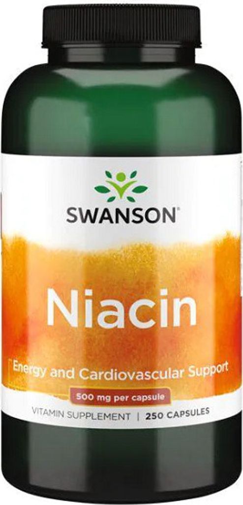 Vitamin B-3 Niacin 500mg 250 Kapseln Swanson Health Produktbild 