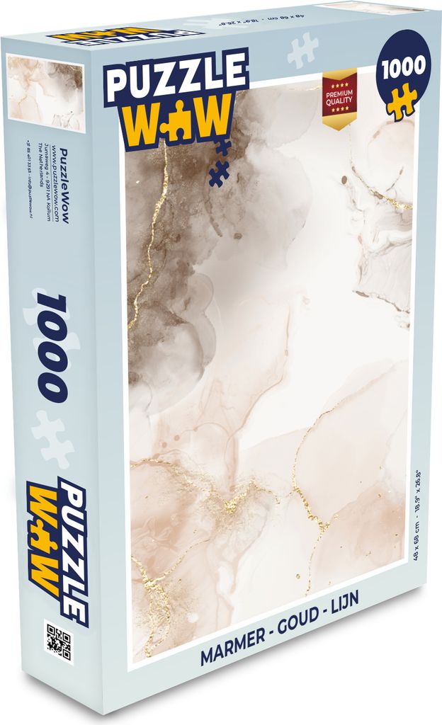 MuchoWow Puzzle 1000 Teile Marmor - Gold - Linie - Spielzeug - Alt und Jung - Spiele - Puzzeln