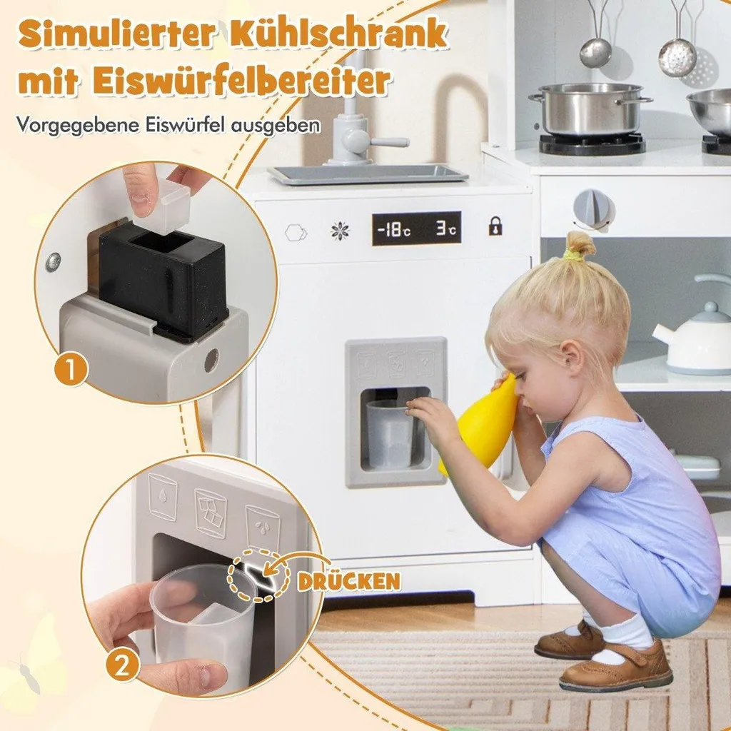 Cuisine enfant bois interactive : la kitchenette bois complète