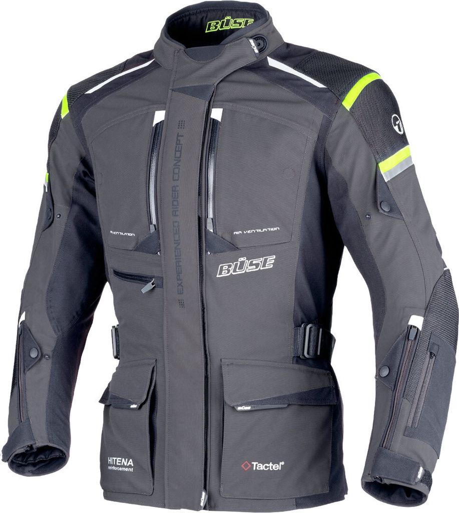 Büse Nova Damen Motorrad Textiljacke Farbe: Grau/Gelb, Grösse: 42